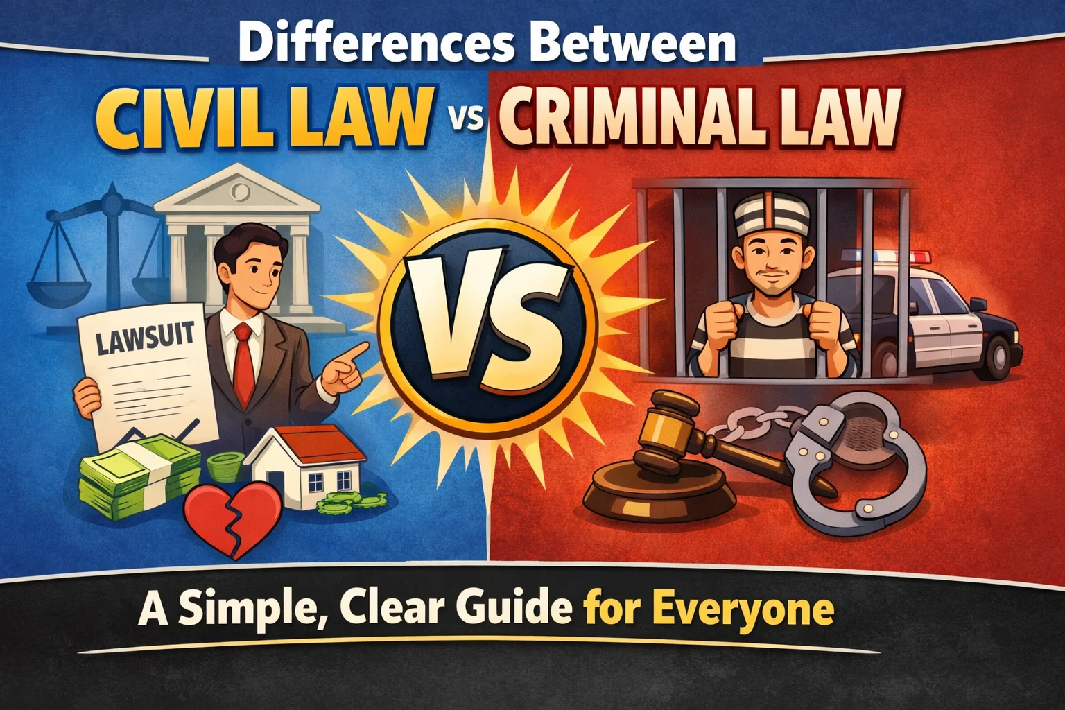 differences between civil and criminal law