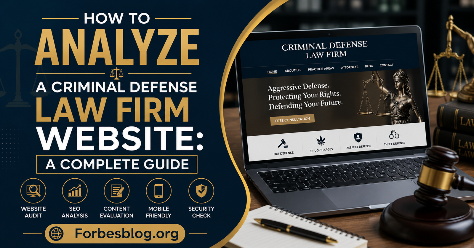 how to analyze criminal defense law firm website