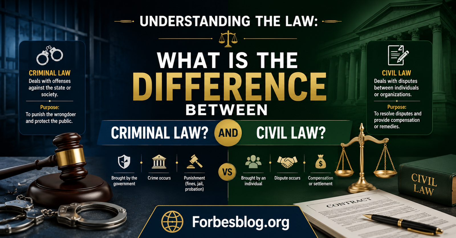 difference between criminal and civil law